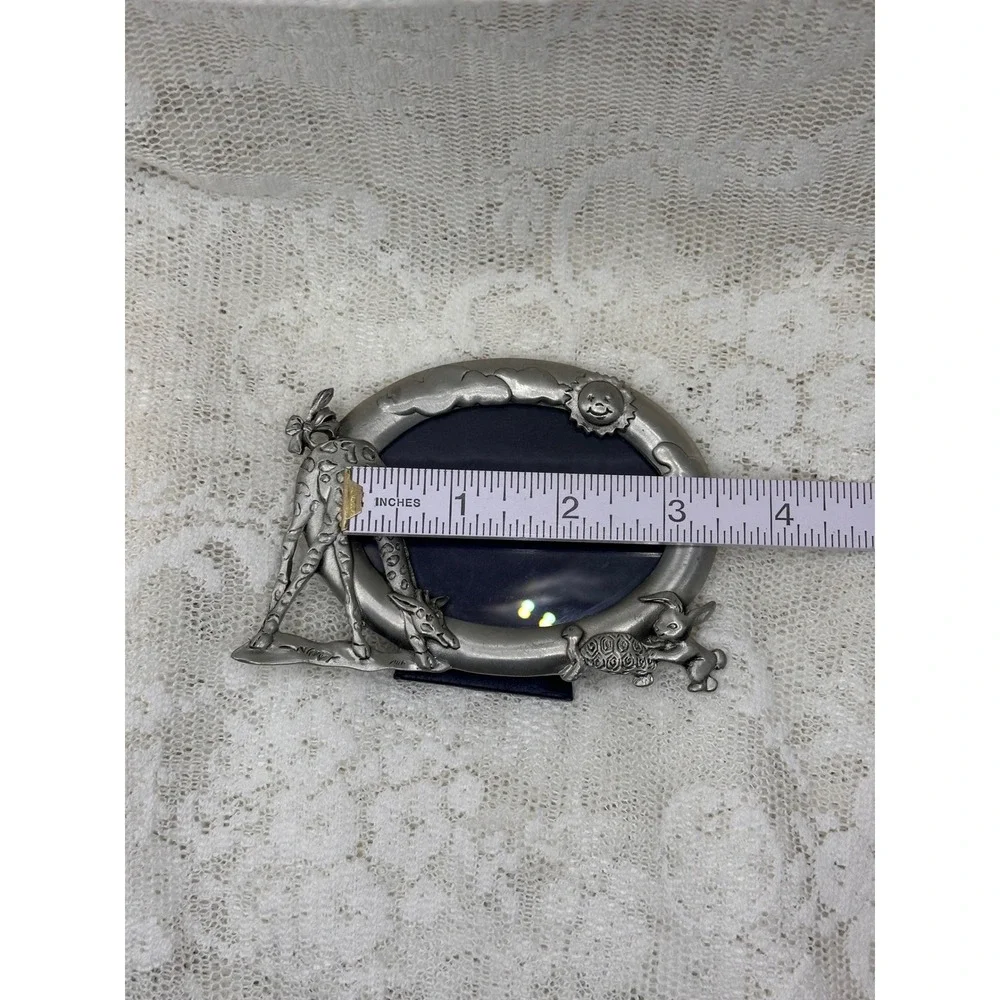 Seagull Pewter Giraffe Turtle Rabbit Oval Nursery Picture Frame Canada Vintage